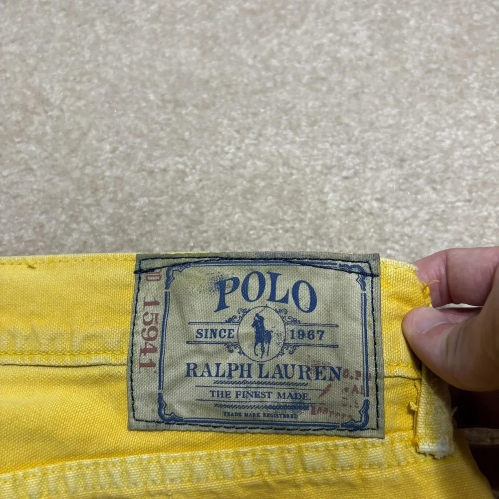Vtg Polo Ralph Lauren Jeans Mens 36x32 Sunfish Yellow Slim Straight Denim Pants